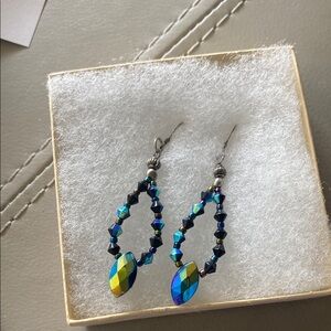 Dangle iridescent bead 925 Earrings